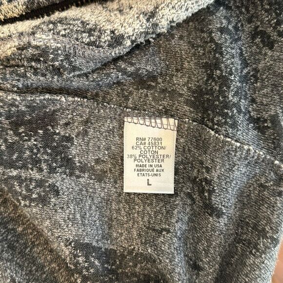 CHASER Teardrop gray white textured zip sweater moto jacket large - Picture 8 of 9